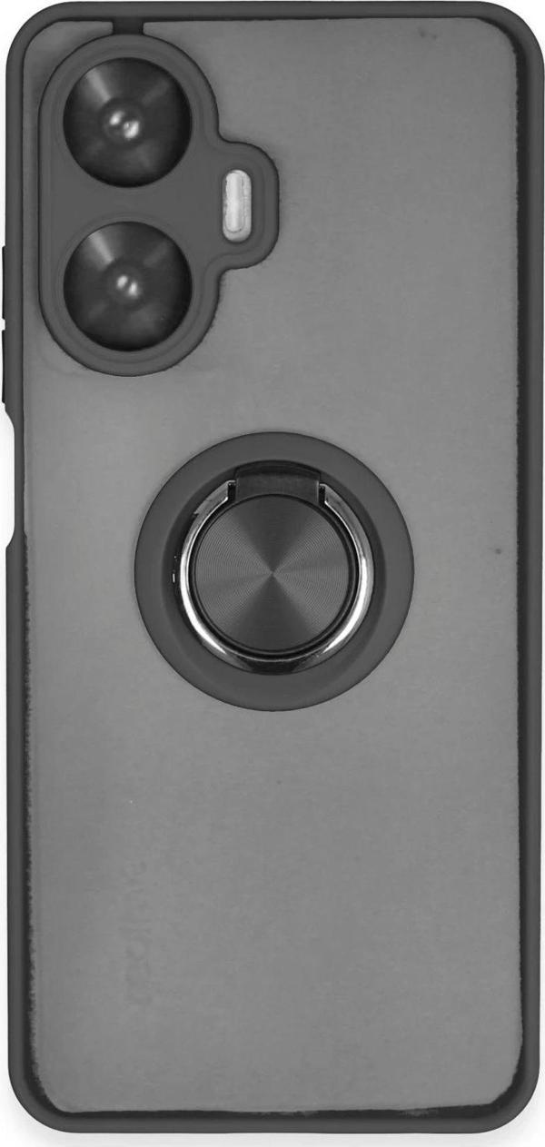 Realme C55 Kılıf Montreal Yüzüklü Silikon Kapak - Siyah - Image 1
