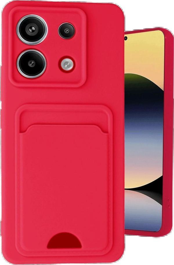 Xiaomi Redmi Note 13 Pro 5G Kılıf Kelvin Kartvizitli Silikon - Kırmızı - Image 1