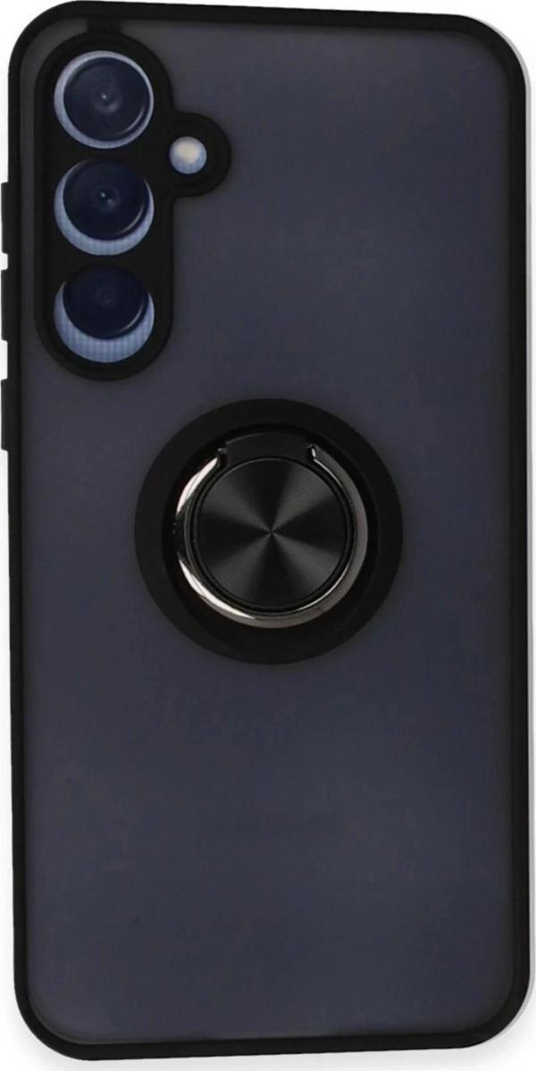 Samsung Galaxy A15 4G Kılıf Montreal Yüzüklü Silikon Kapak - Siyah - Image 1