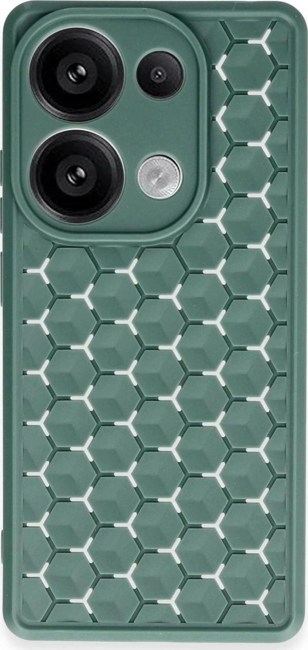 Xiaomi Redmi Note 13 Pro 4G Kılıf Petek Silikon Kapak - Koyu Yeşil - Image 1