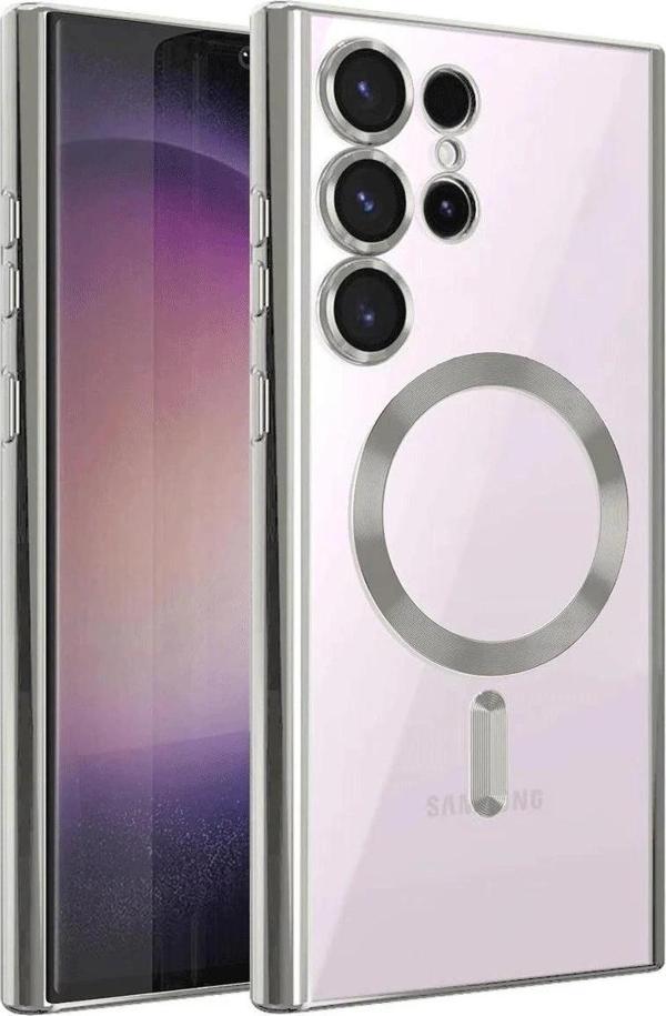 Samsung Galaxy S24 Ultra Kılıf Kross Magneticsafe Kapak - Gümüş - Image 1