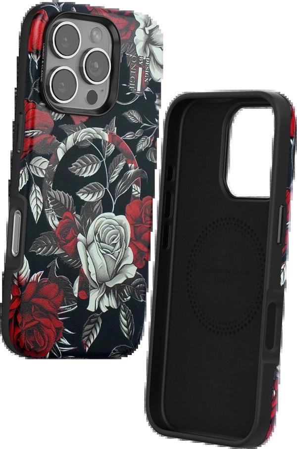 Onegif iPhone 16 Pro Flower Series Magsafe Kapak - Siyah - Image 1