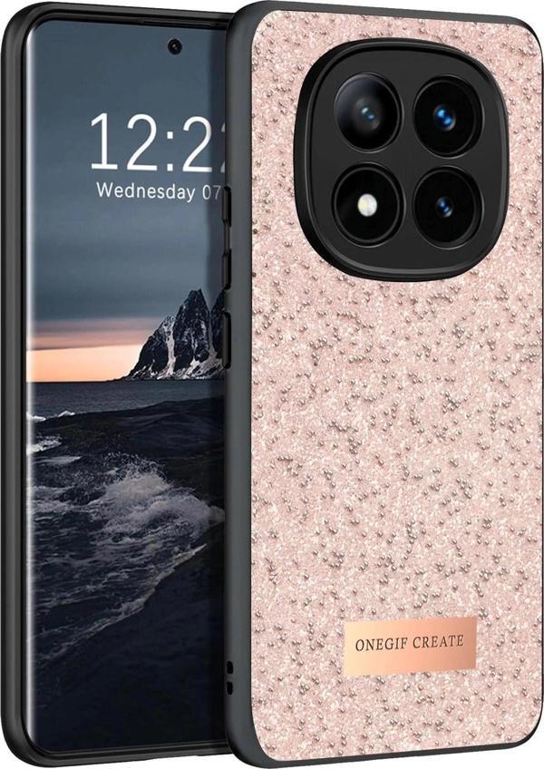 Onegif Xiaomi Redmi Note 14 Pro 4G Bright Simli Kapak - Pembe - Image 1