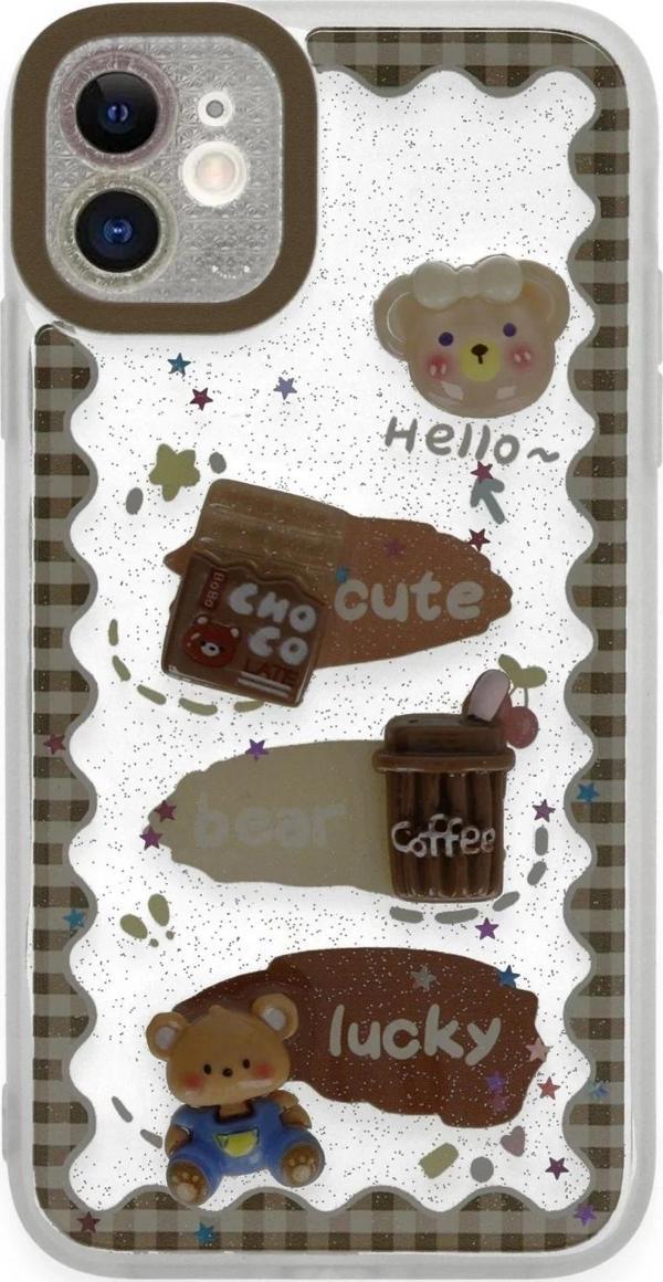 iPhone 11 Kılıf Sweet Desenli Silikon Kapak - Şeffaf - Image 1