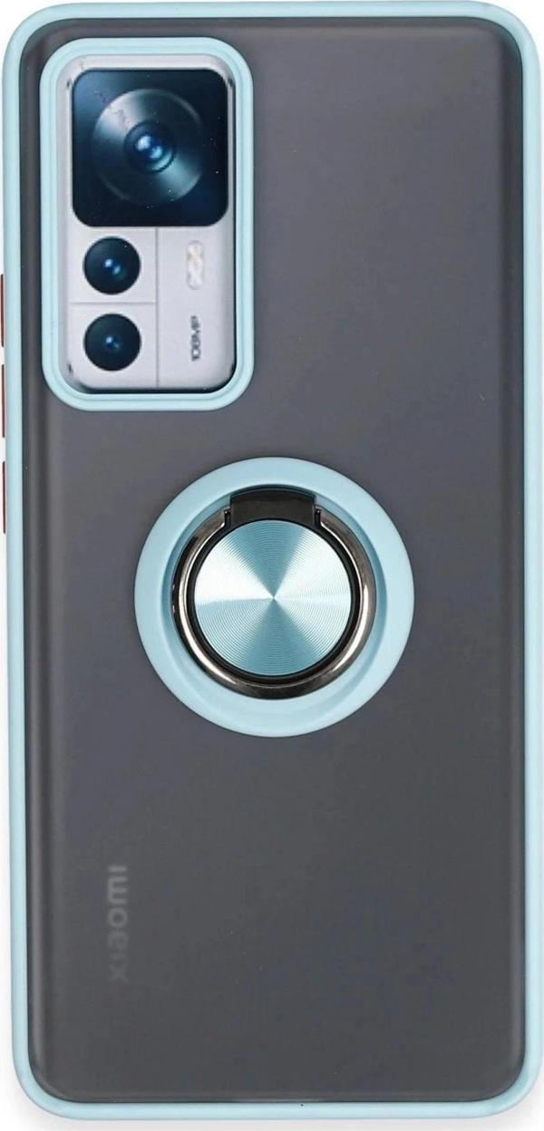 Xiaomi Mi 12T Pro Kılıf Montreal Yüzüklü Silikon Kapak - Buz Mavi - Image 1