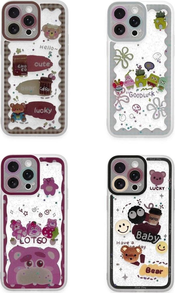 iPhone 14 Pro Max Kılıf Sweet Desenli Silikon Kapak - Sarı - Image 1