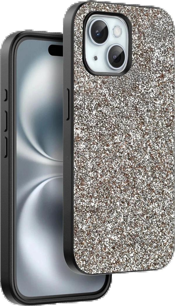 Onegif iPhone 15 Plus Bright Simli Kapak - Gold - Image 1