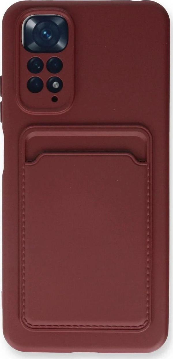 Xiaomi Redmi Note 11S Kılıf Kelvin Kartvizitli Silikon - Bordo - Image 1