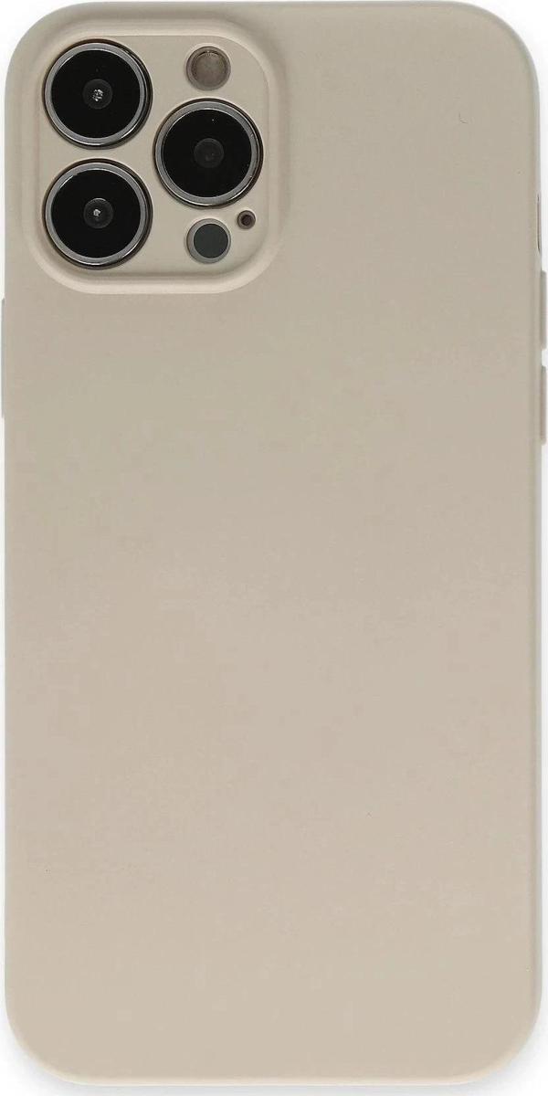 iPhone 13 Pro Max Kılıf Nano içi Kadife Silikon - Bej - Image 1