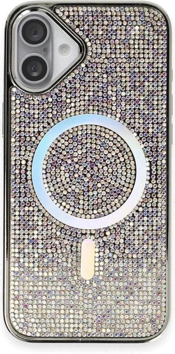 iPhone 16 Plus Kılıf Diamond Magsafe Kapak - Rainbow - Image 1