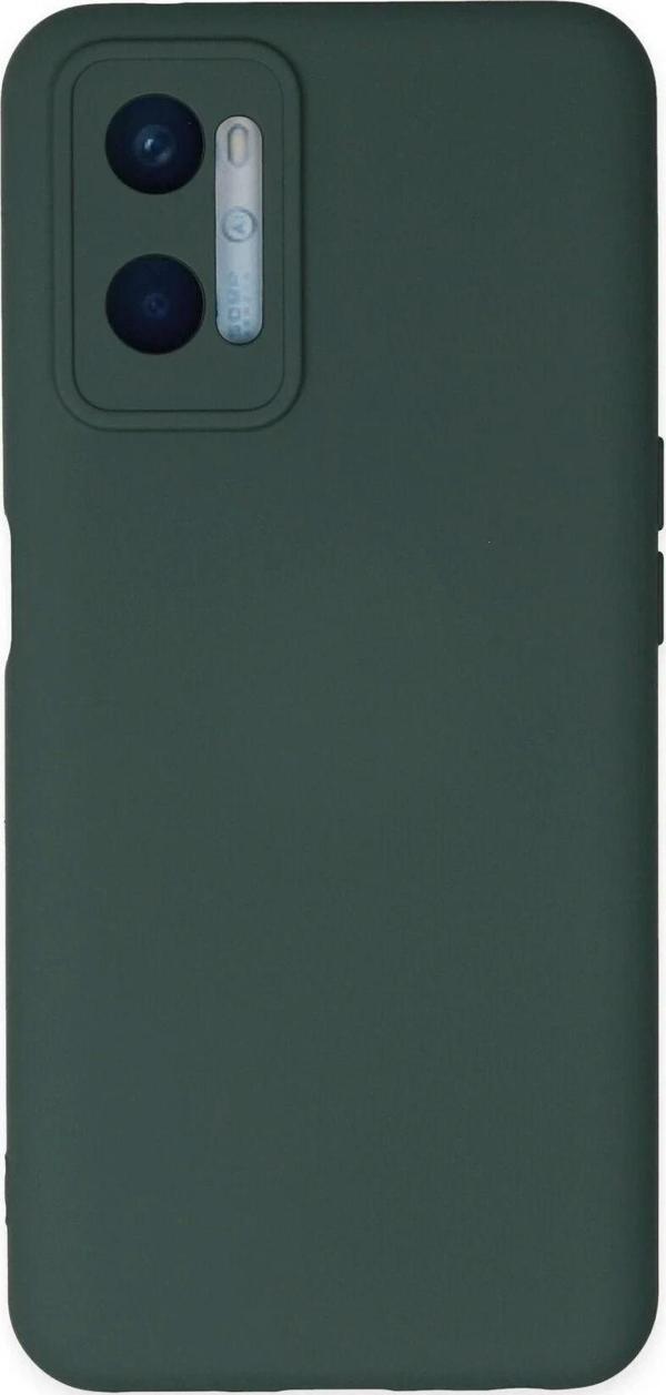 Oppo A96 Kılıf Nano içi Kadife Silikon - Koyu Yeşil - Image 1