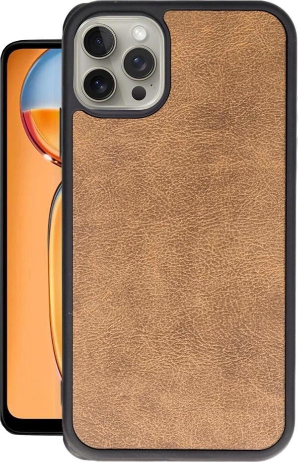 iPhone 14 Pro Kılıf Aras Deri Kapak - Taba - Image 1