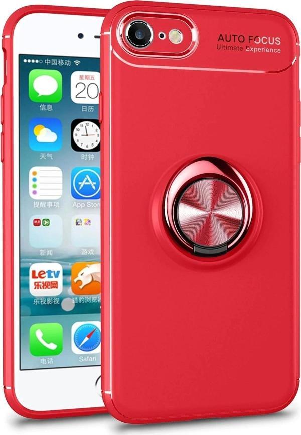 iPhone 7 Kılıf Range Yüzüklü Silikon - Kırmızı - Image 1