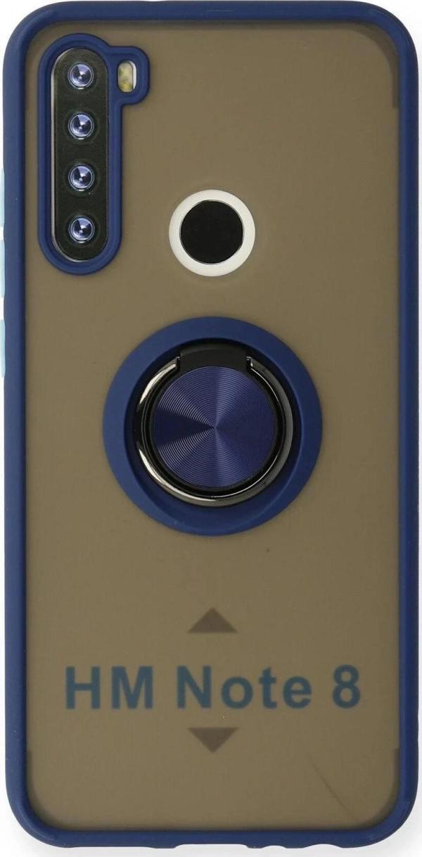 Xiaomi Redmi Note 8 Kılıf Montreal Yüzüklü Silikon Kapak - Lacivert - Image 1
