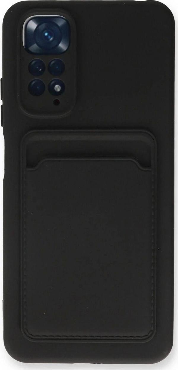 Xiaomi Redmi Note 11 Kılıf Kelvin Kartvizitli Silikon - Siyah - Image 1