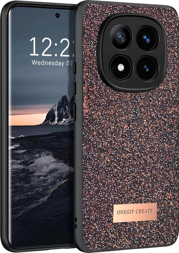 Onegif Xiaomi Redmi Note 14 Pro 4G Bright Simli Kapak - Derin Mor - Image 1