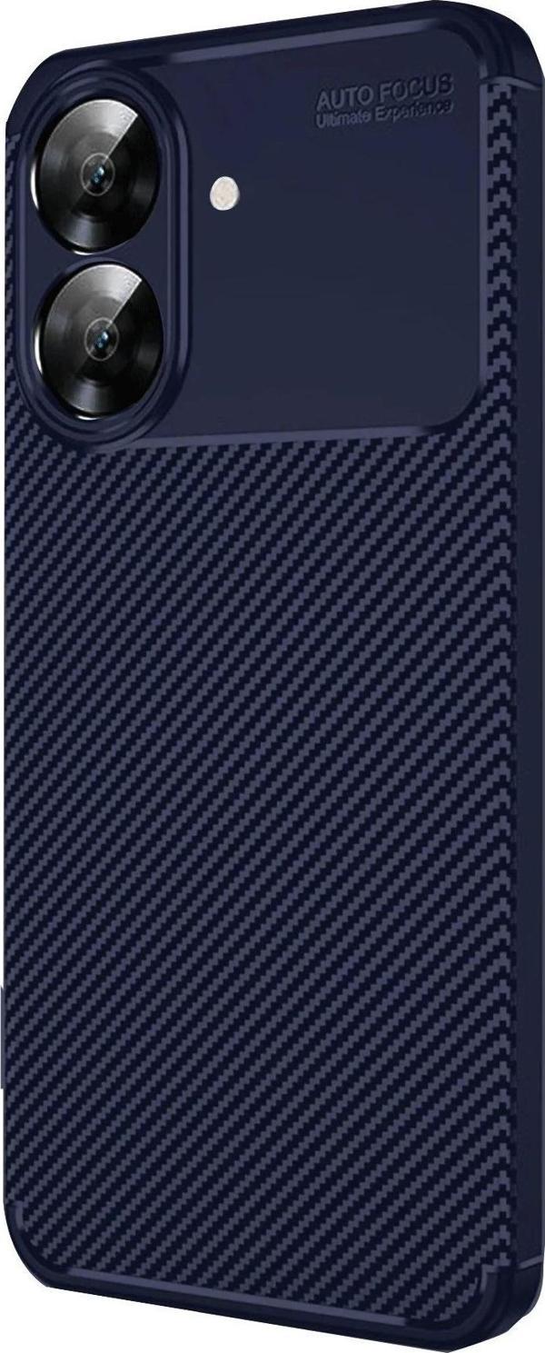 Realme Note 60 Kılıf Auto Focus Karbon Kapak - Lacivert - Image 1