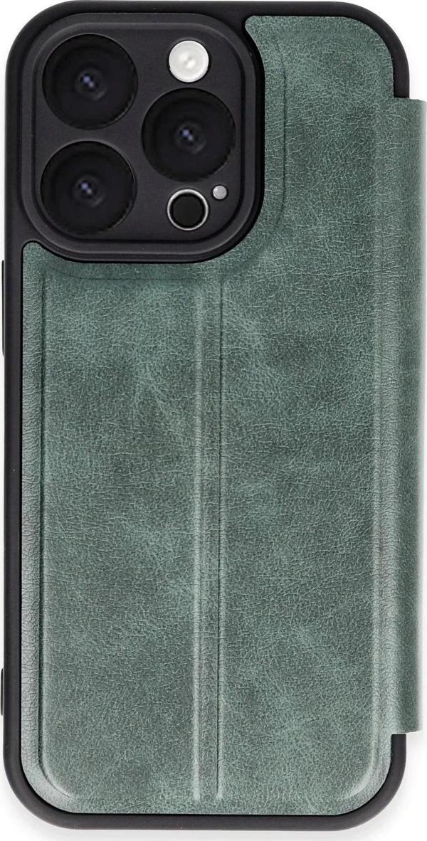 iPhone 16 Pro Max Kılıf Flip Cover - Koyu Yeşil - Image 1
