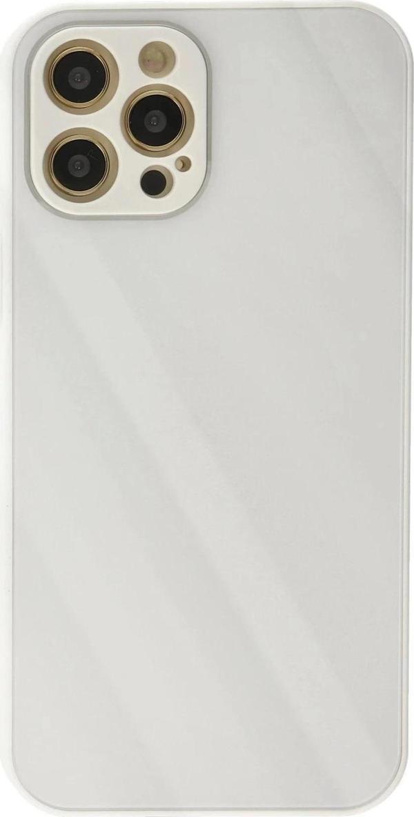 iPhone 12 Pro Max Kılıf Glass Kapak - Beyaz - Image 1