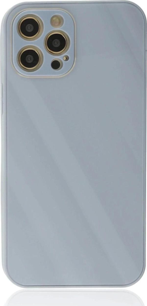 iPhone 12 Pro Kılıf Glass Kapak - Sky Blue - Image 1