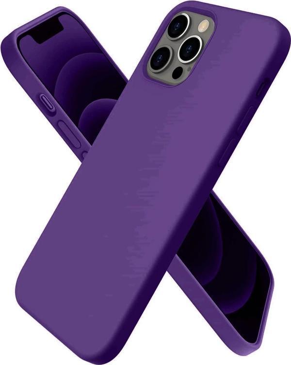 iPhone 12 Pro Kılıf First Silikon - Mürdüm - Image 1