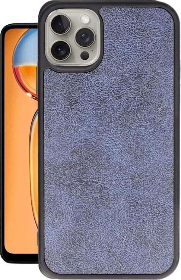 iPhone 14 Pro Max Kılıf Aras Deri Kapak - Lacivert - Image 1