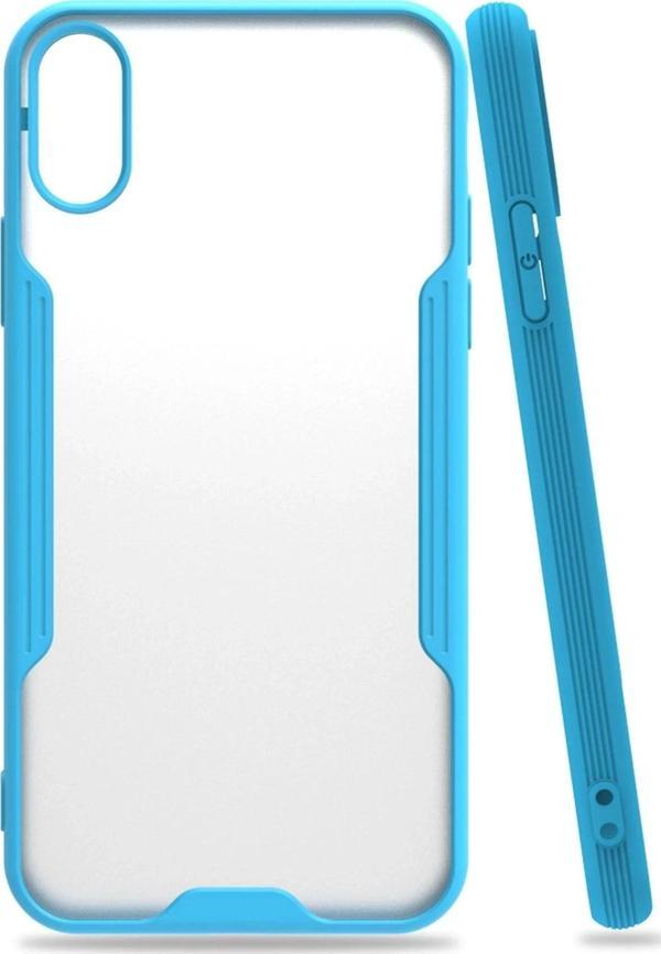 iPhone X Kılıf Platin Silikon - Mavi - Image 1