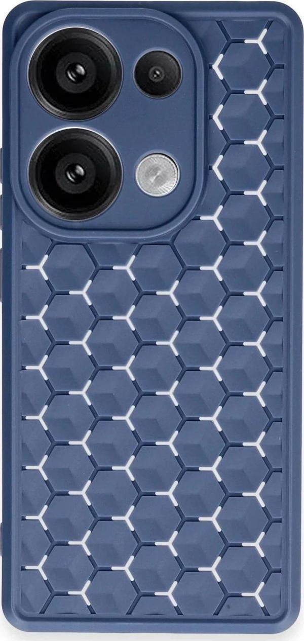 Xiaomi Redmi Note 13 Pro 4G Kılıf Petek Silikon Kapak - Lacivert - Image 1