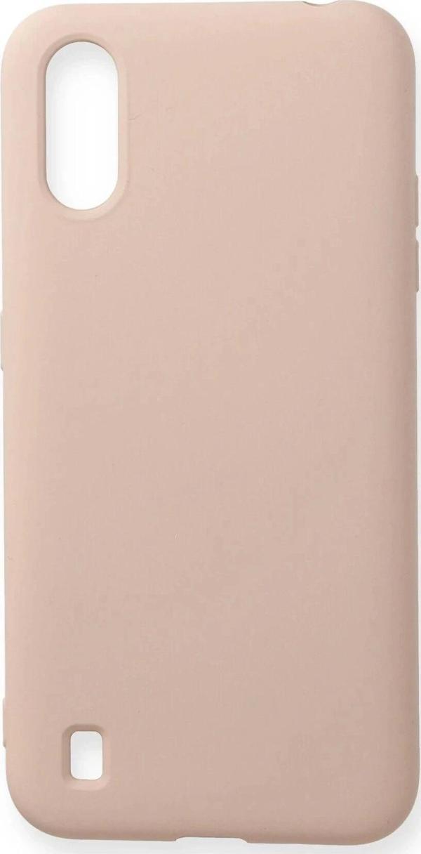 Samsung Galaxy A01 Kılıf Nano içi Kadife Silikon - Pudra - Image 1