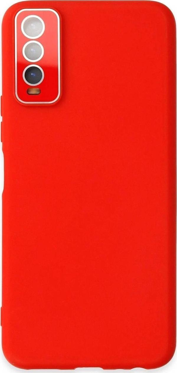 Vivo Y11S Kılıf Lansman Glass Kapak - Kırmızı - Image 1