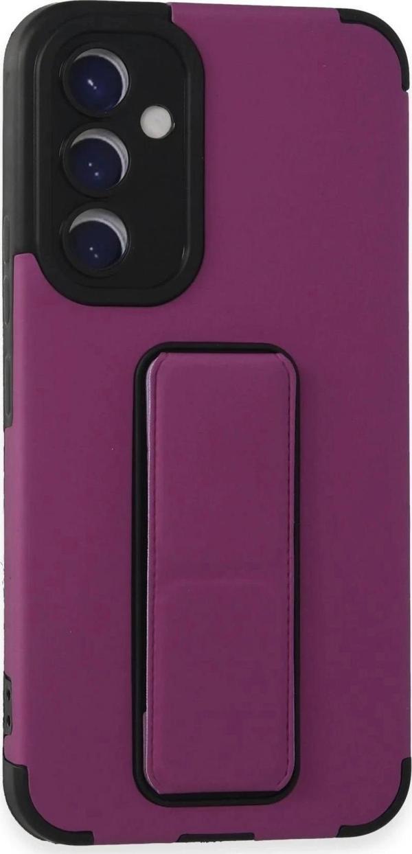 Samsung Galaxy A54 5G Kılıf Mega Standlı Silikon - Mor - Image 1