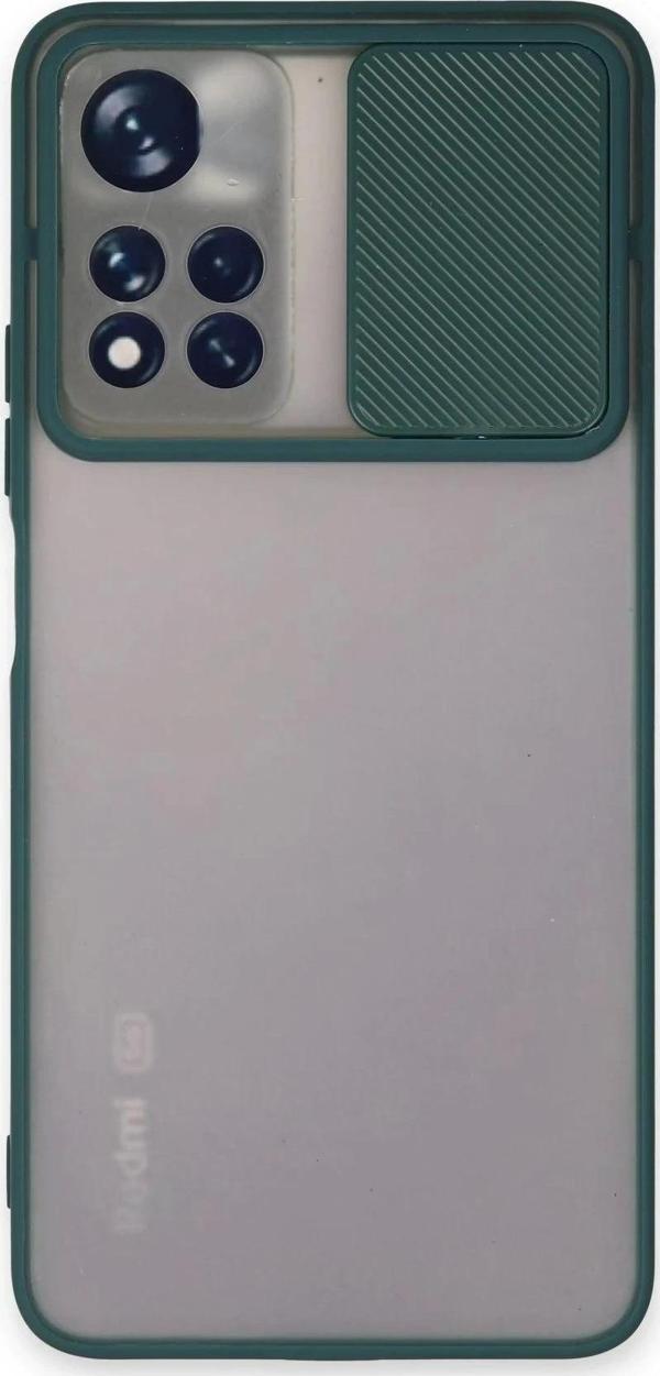 Xiaomi Redmi Note 11T Kılıf Palm Buzlu Kamera Sürgülü Silikon - Yeşil - Image 1