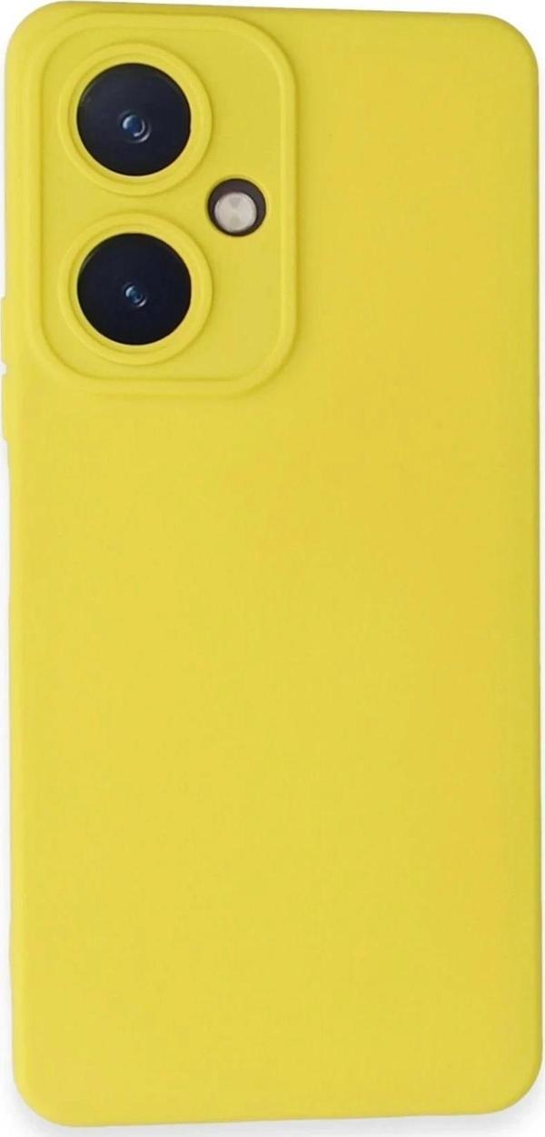 Vivo Y27 Kılıf Nano içi Kadife Silikon - Sarı - Image 1
