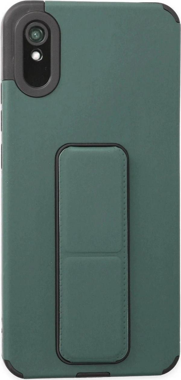 Xiaomi Redmi 9A Kılıf Mega Standlı Silikon - Yeşil - Image 1
