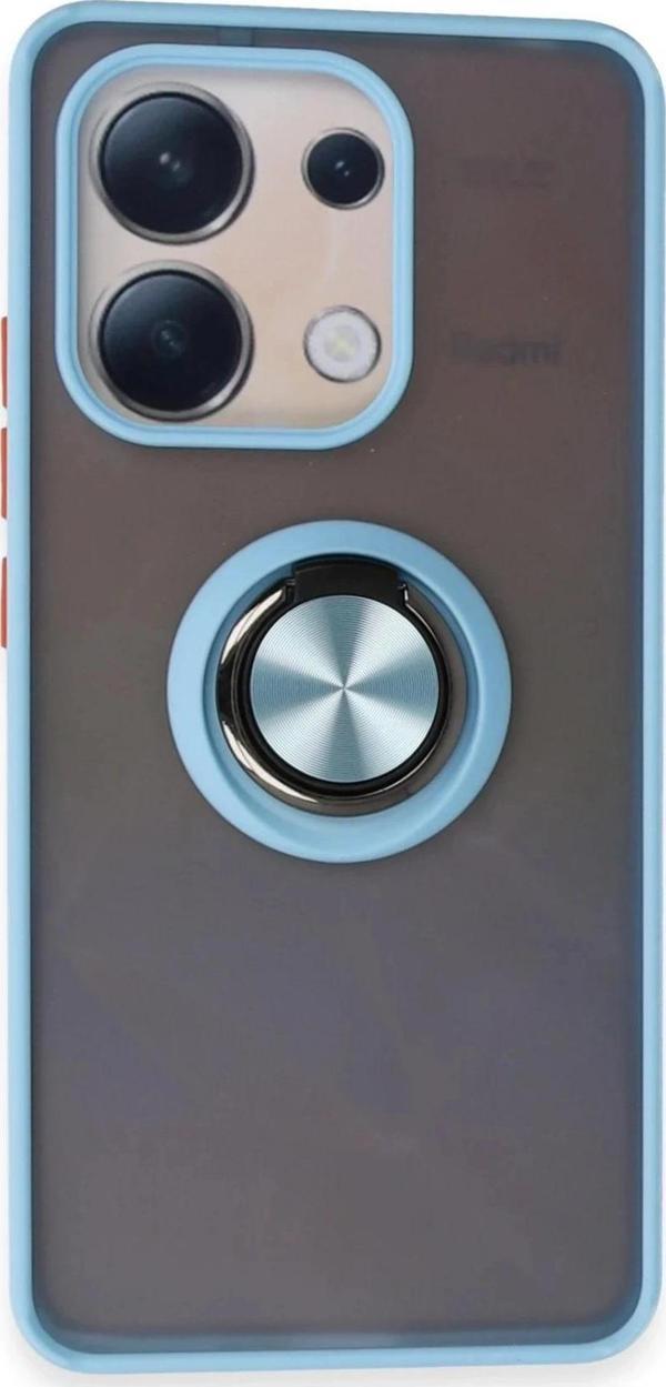 Xiaomi Redmi Note 13 4G Kılıf Montreal Yüzüklü Silikon Kapak - Buz Mavi - Image 1