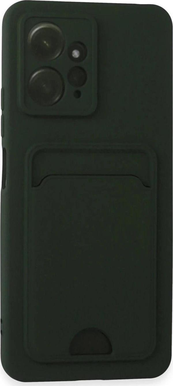 Xiaomi Redmi Note 12 4G Kılıf Kelvin Kartvizitli Silikon - Koyu Yeşil - Image 1