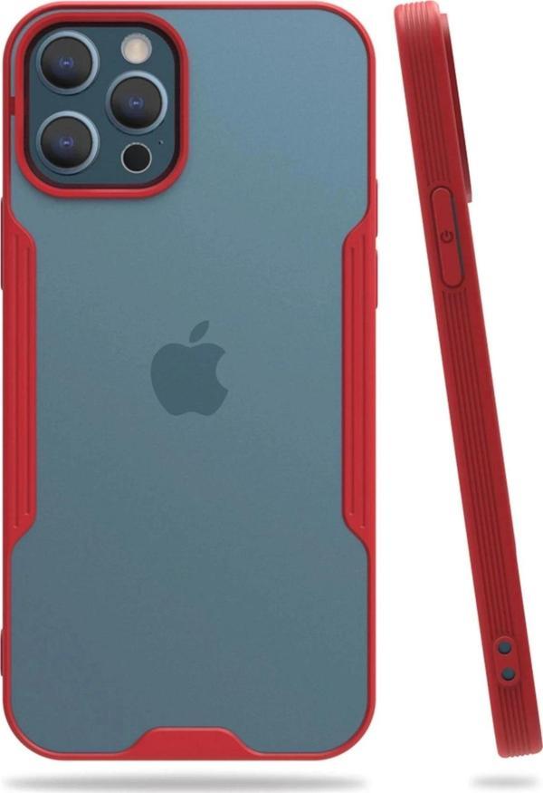 iPhone 12 Pro Max Kılıf Platin Silikon - Kırmızı - Image 1