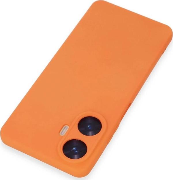 Realme C55 Kılıf Nano içi Kadife Silikon - Turuncu - Image 1