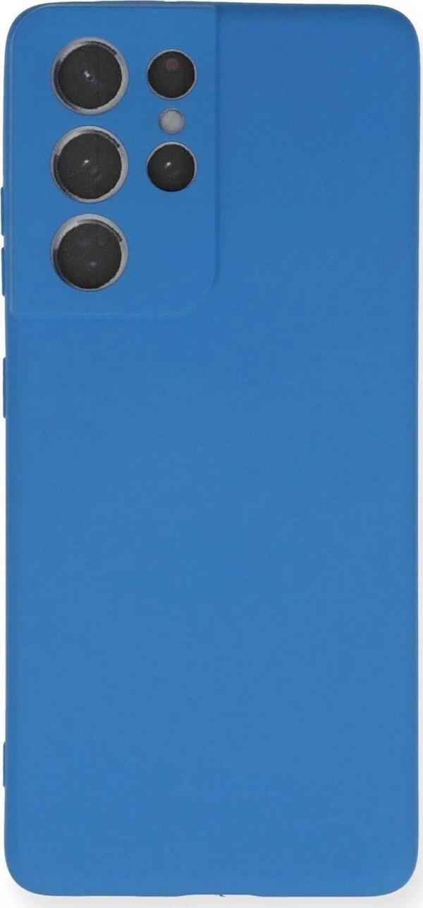 Samsung Galaxy S21 Ultra Kılıf Nano içi Kadife Silikon - Mavi - Image 1