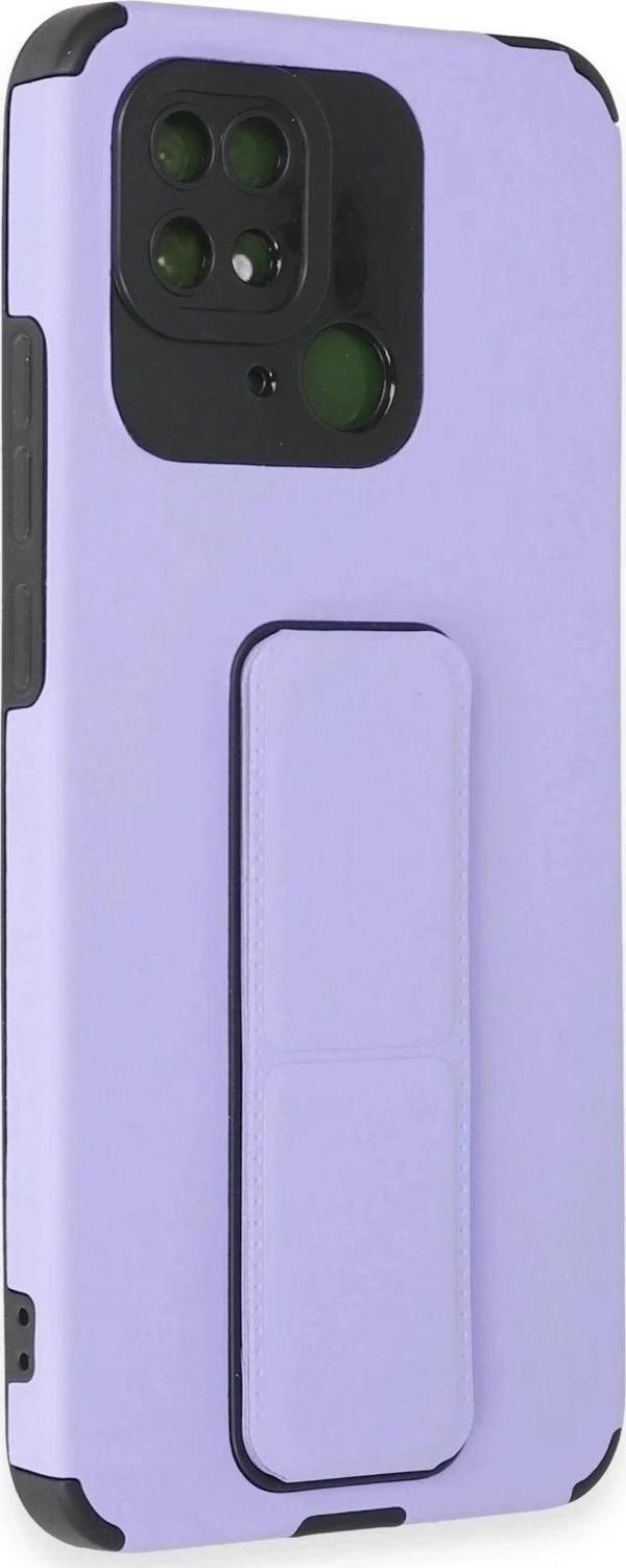 Xiaomi Redmi 10C Kılıf Mega Standlı Silikon - Lila - Image 1
