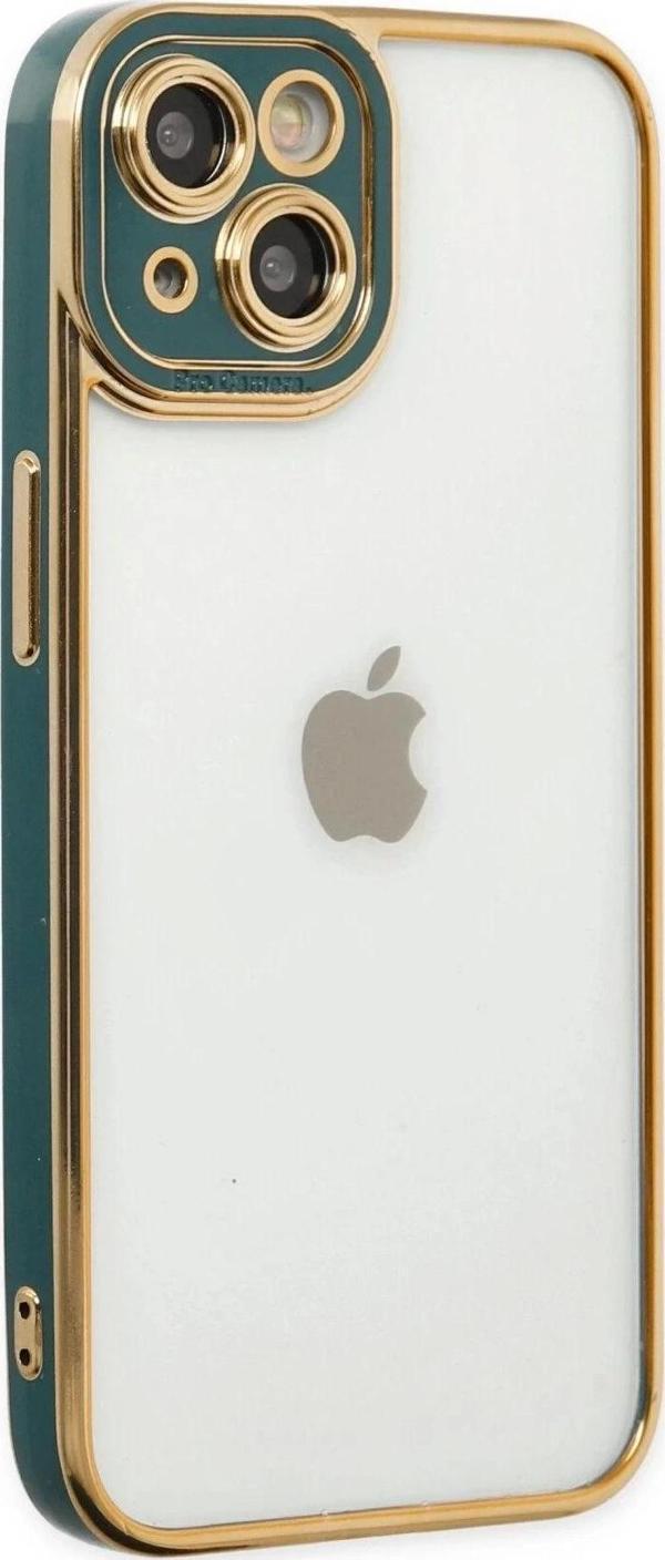 iPhone 14 Plus Kılıf Liva Lens Silikon - Yeşil - Image 1