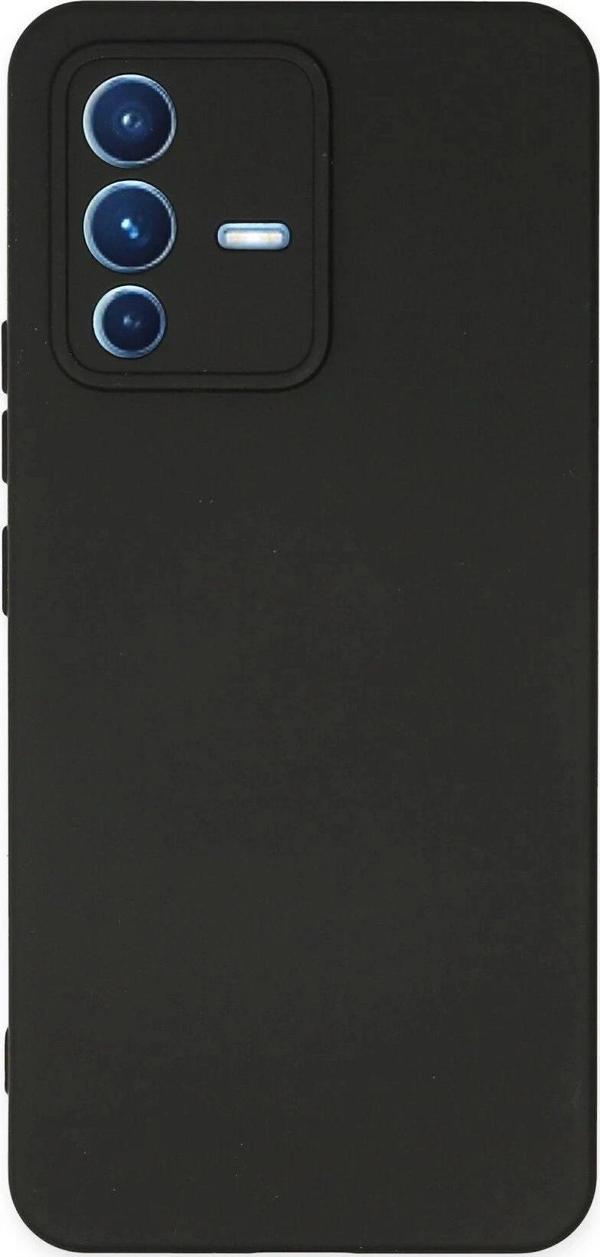 Vivo V23 5G Kılıf Nano içi Kadife Silikon - Siyah - Image 1