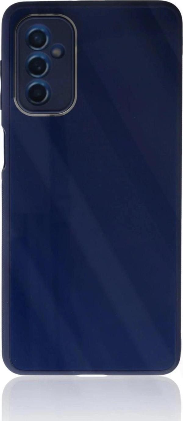 Samsung Galaxy M52 5G Kılıf Glass Kapak - Lacivert - Image 1