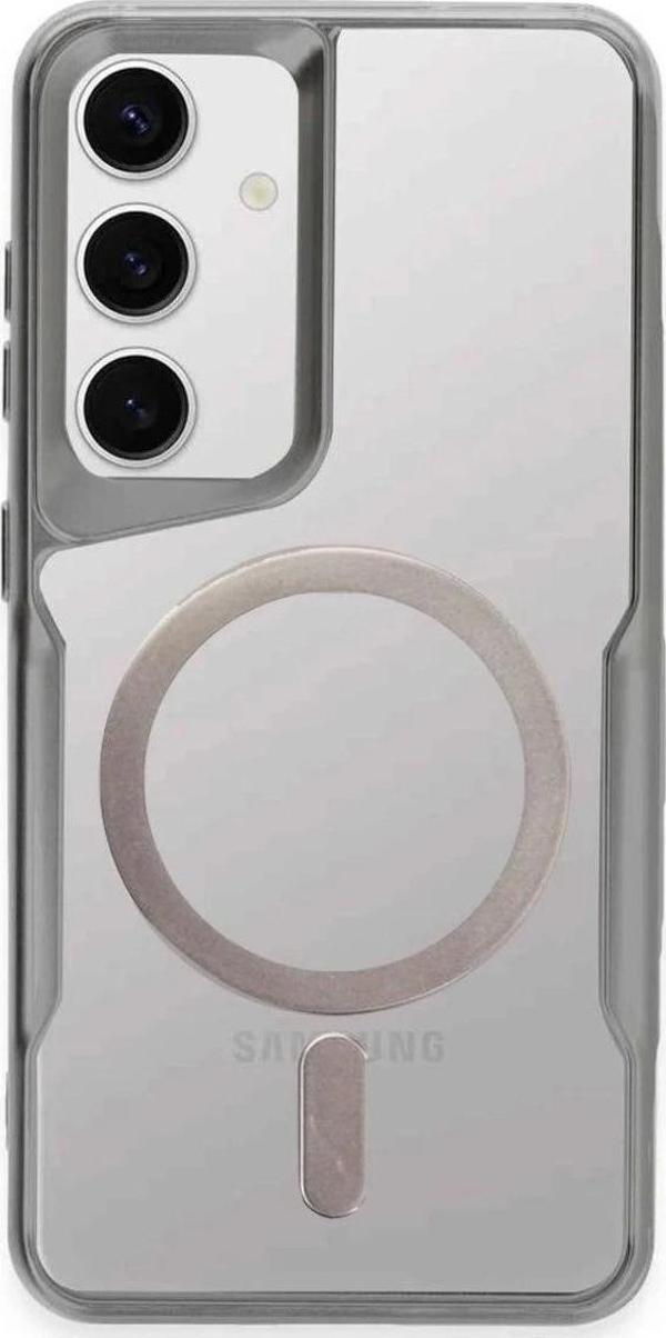 Samsung Galaxy S24 Kılıf Boyi Magsafe Silikon Kapak - Gümüş - Image 1