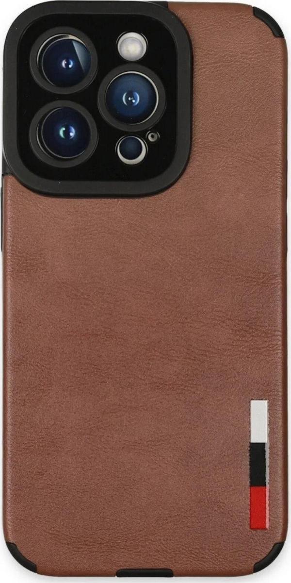 iPhone 14 Pro Max Kılıf Loop Deri Silikon - Kahverengi - Image 1