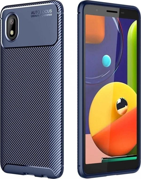 Samsung Galaxy A01 Core Kılıf Auto Focus Karbon Kapak - Lacivert - Image 1