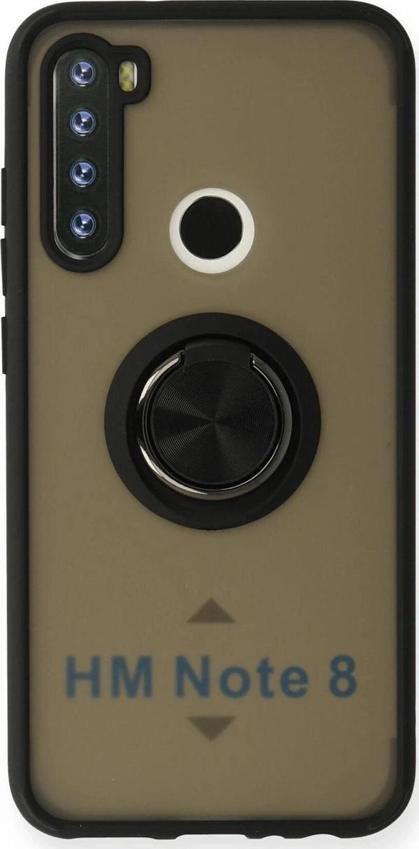 Xiaomi Redmi Note 8 Kılıf Montreal Yüzüklü Silikon Kapak - Siyah - Image 1