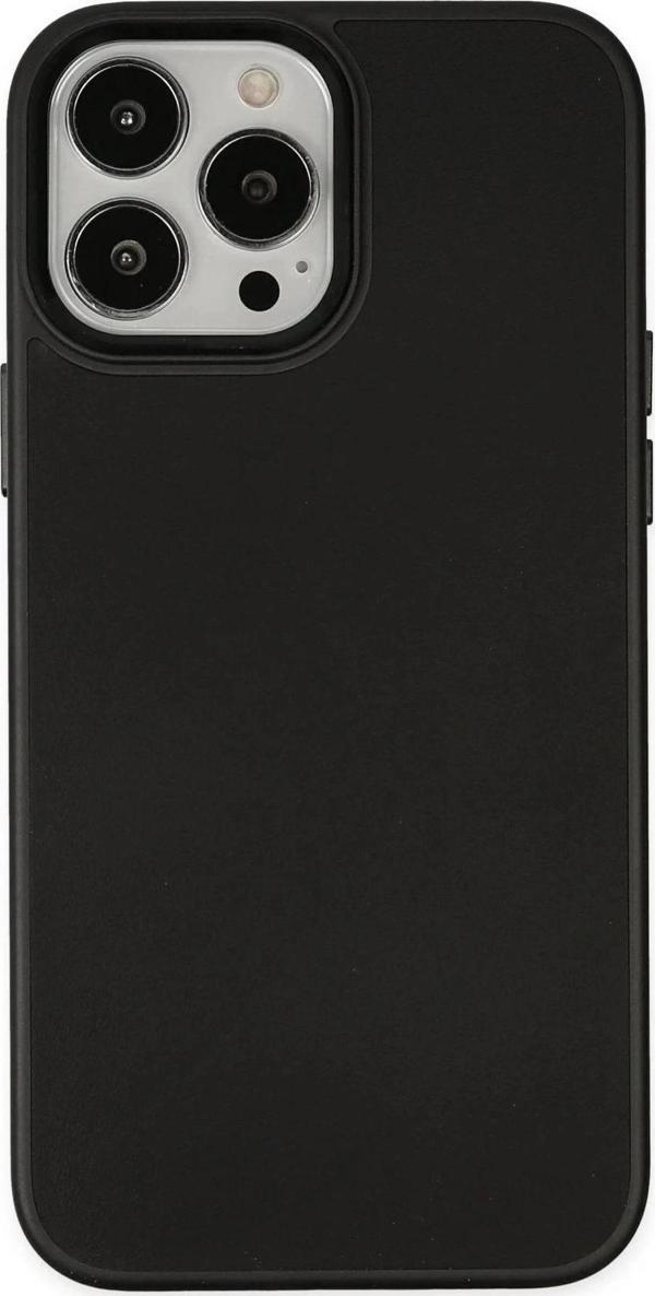 iPhone 13 Pro Kılıf Asya Deri Silikon - Siyah - Image 1