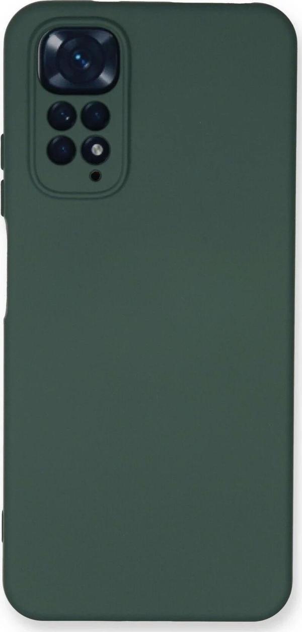 Xiaomi Redmi Note 11 Kılıf Nano içi Kadife Silikon - Koyu Yeşil - Image 1
