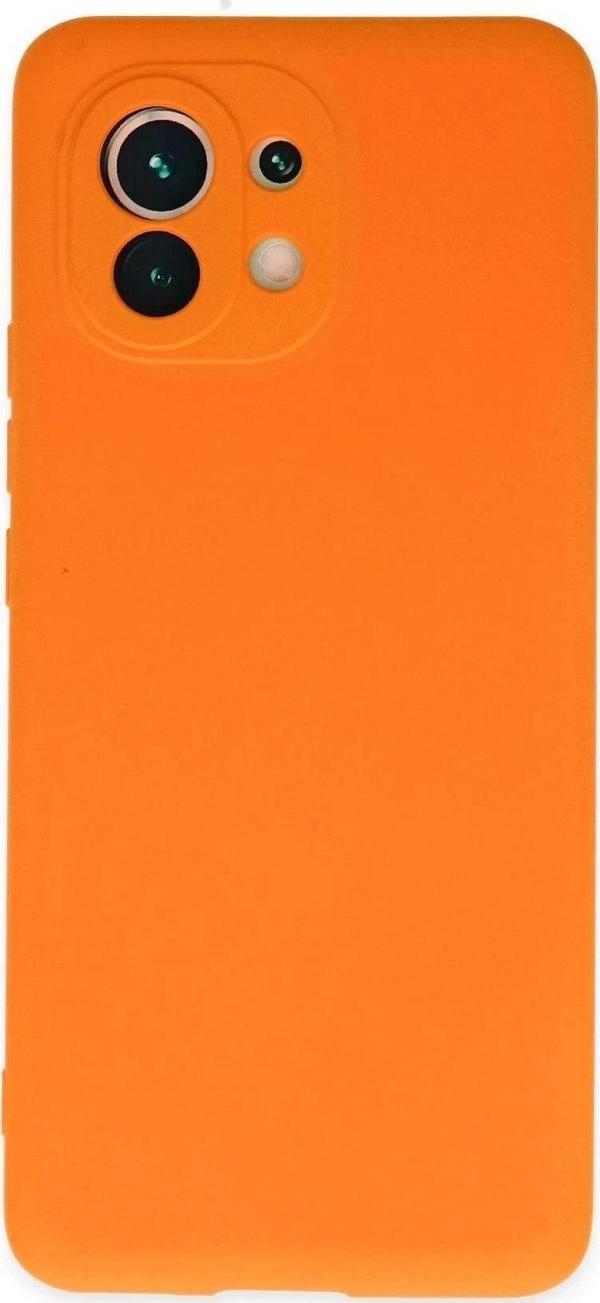 Xiaomi Mi 11 Kılıf Nano içi Kadife Silikon - Turuncu - Image 1